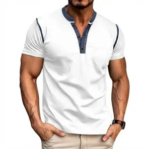 Men's V-Neck Short Sleeve Polo Shirt