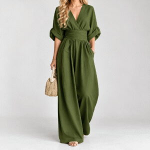 V-Neck Knit Jumpsuit
