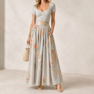 Women’s Boho Maxi Two-Piece Dress