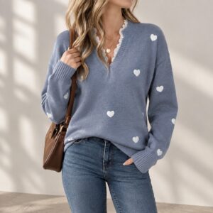 Women’s V-Neck Love Sweater